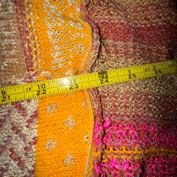 Easel Patchwork Knit Oversized Cropped Top Size Small - Picture 4 of 9